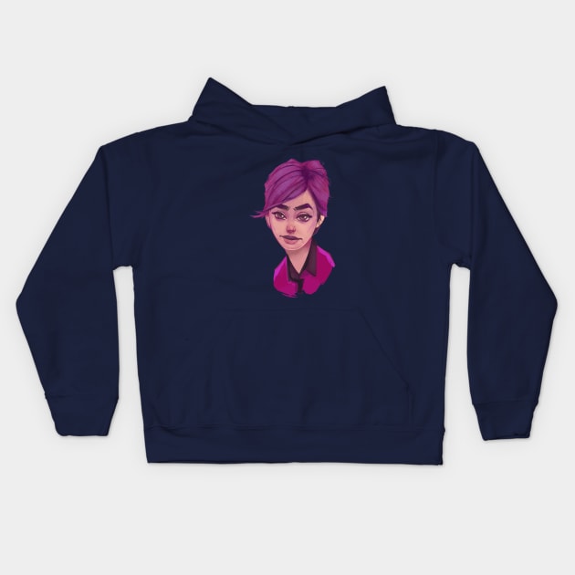 Purple Girl Kids Hoodie by RamonMascaros